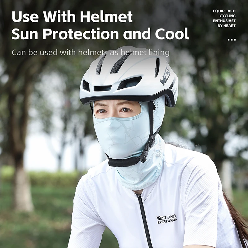WEST BIKING Summer Cycling Headgear Ice Silk Sunscreen Full Face Mask UPF50+ Anti-UV Photochromic Running Fishing Balaclava Cap 6