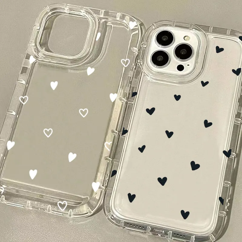 Compact Black and White Heart Design Air Bag Phone Case