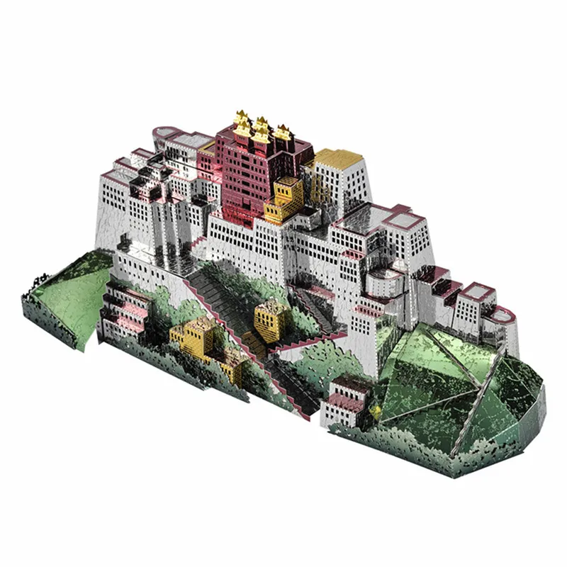 Microworld 3D Metal Assembled Puzzle Potala Palace Buildings Classical Kits Jigsaw Toy Christmas Desk Decoration Gift For Kids 3