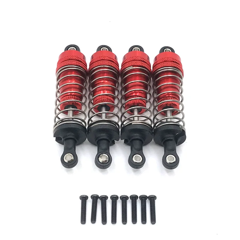 

4Pcs Metal Shock Absorber Damper for Wltoys 124019 124018 144001 RC Car Spare Parts Upgrade Accessories,Red