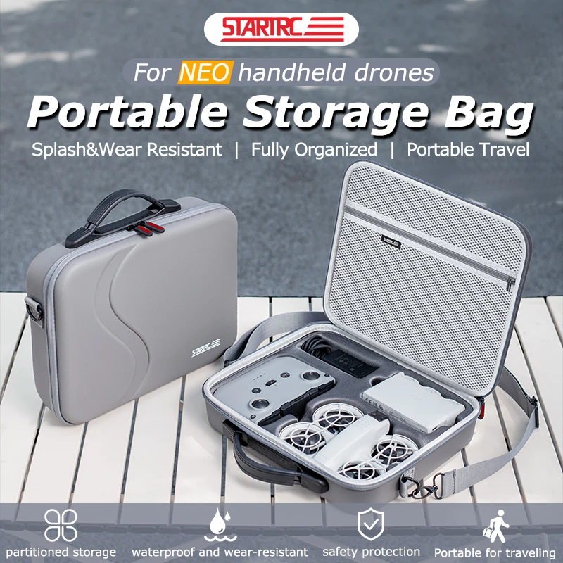STARTRC For DJI Neo Storage Bag Carrying Case Portable PU Handbag for DJI Neo Drone Fly More Combo Accessories Shoulder Bag drone accessories