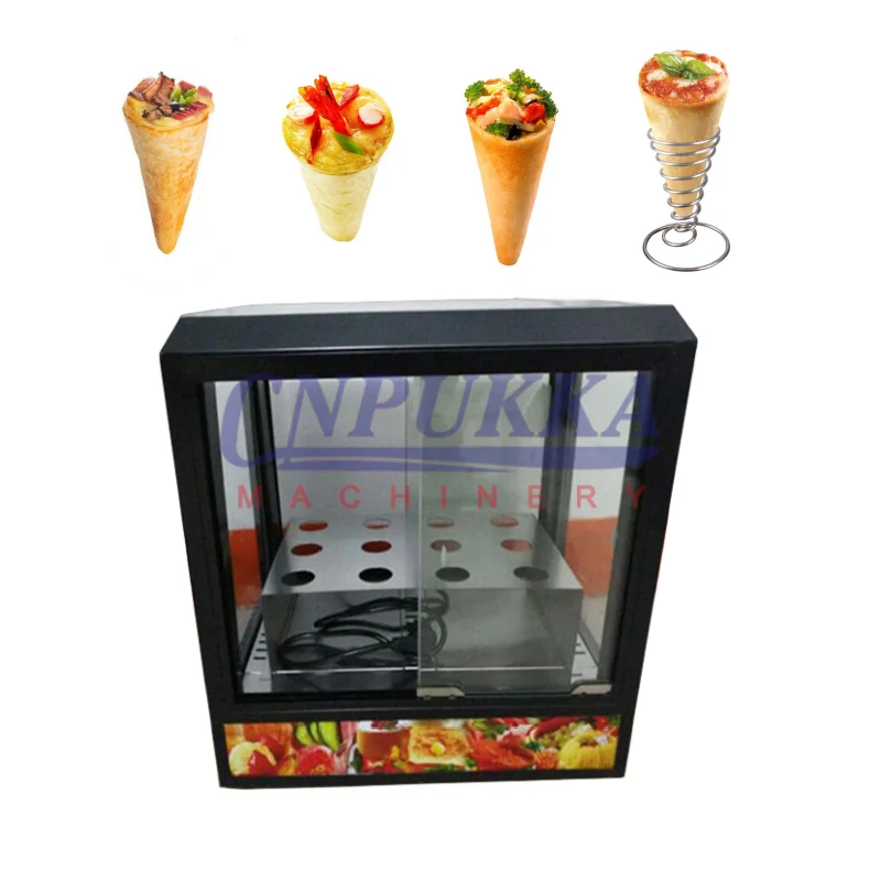 Top Selling 110V 220V Pizza Cone Warmer Cabinet Cone Pizza Heating Warming Machine Showcase Display Case for Sale
