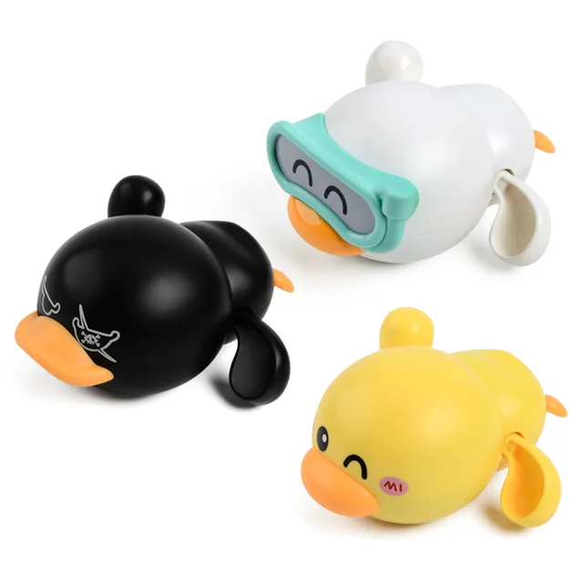 Cute Baby Clockwork Little Yellow Duck Baby Bath Toys Children Boys Girls Playing In The Water Bathroom Set Combination 2