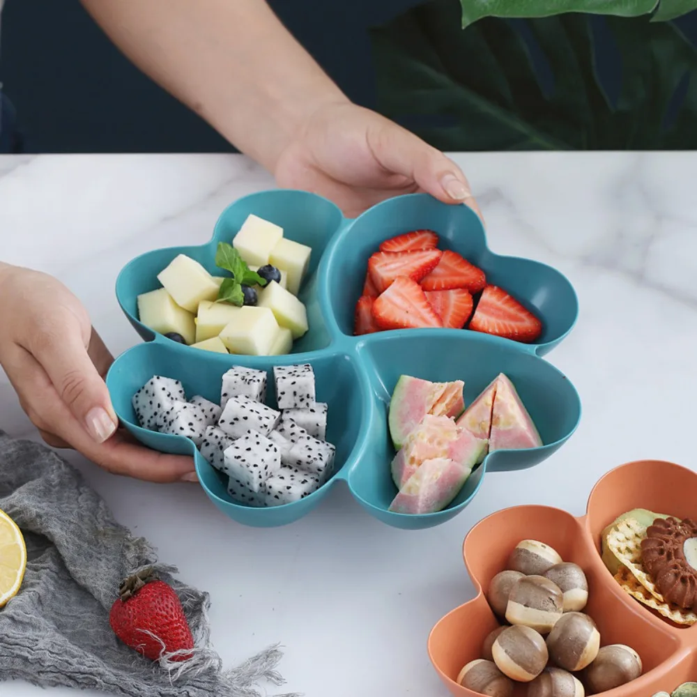 Kitchen Food Storage Tray Nut Platter Candy Snacks Server Dish Divided Dried Fruit Snacks Plate Appetizer Serving Platter 1Pc