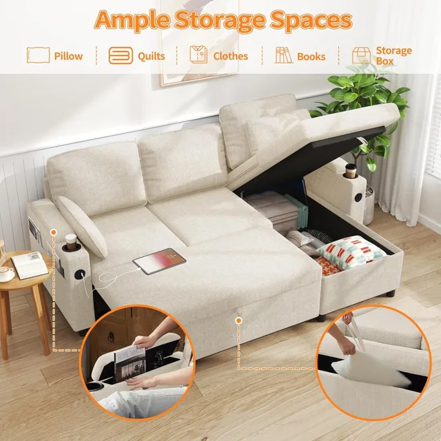 L-Shaped Sleeper Sofa 4