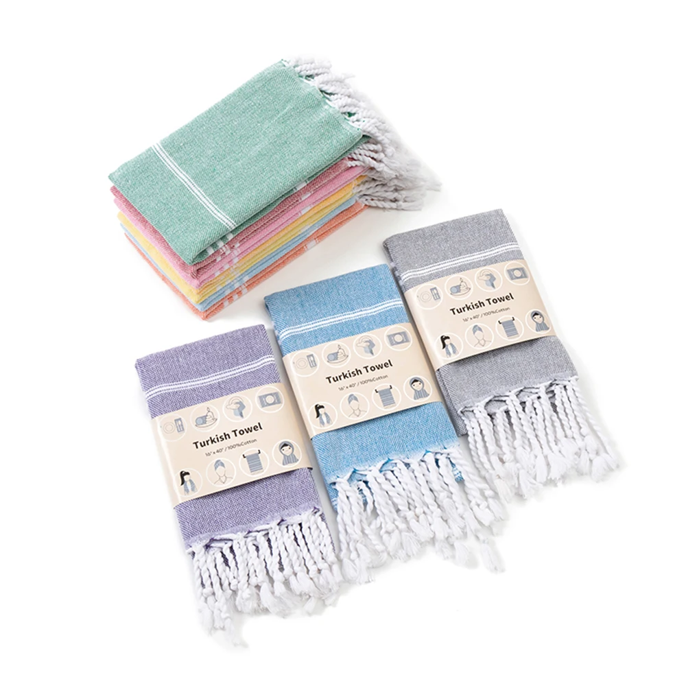2-Pack 40x100CM Turkish Cotton Bath Towel Soft Sauna Spa Hand and Face Set Kitchen Sport Gym