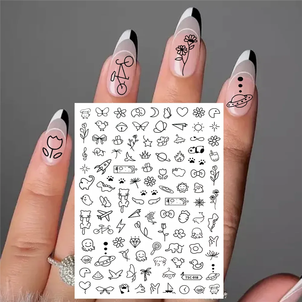 

TSC-018 TSC-066 Brief strokes Comic characters DIY 3D Back glue Nail sticker Nail decoration Nail art Nail ornament