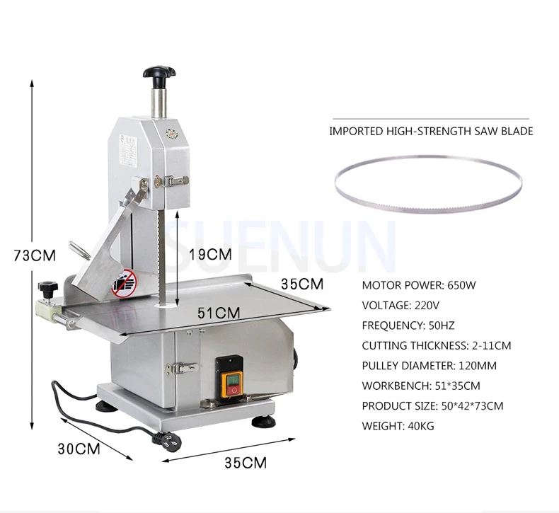 Description Picture 4 of itemElectric Bone Saw Cutting Machine Food Processor Commercial Desktop Electric Bone Saw Cutter Bone Cutter Small Bone With 2 Saws