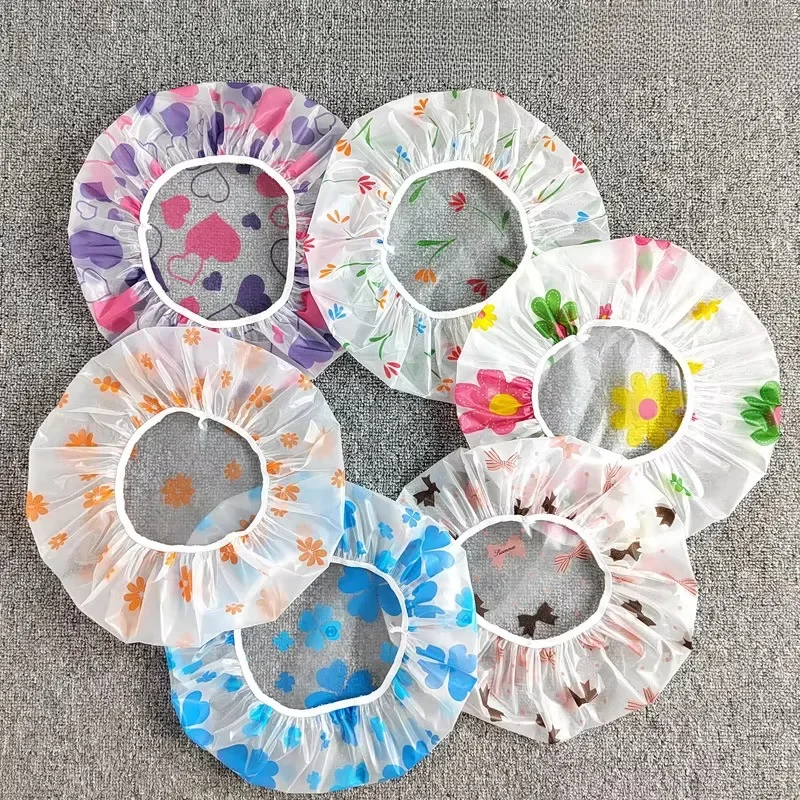 1PC Reusable Shower Cap with Elastic Band Waterproof & Thicken Bathing Hat for Women Perfect for Hair Salon & Home Use