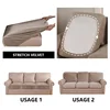 20 Solid Colors Thick Velvet Sofa Seat Covers Plush Sofa Cushion Covers Elastic Slipcover All-inclusive Couch Cover Dining Room 4