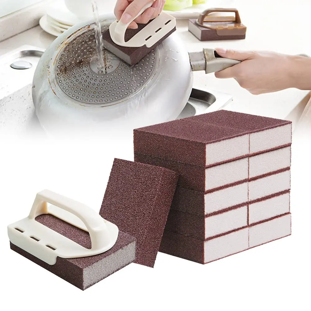 

Magic Sponge Eraser Nano Carborundum Removing Rust Cleaning Emery Brush Descaling Clean Rub for Cooktop Pot Knive Kitchen Sponge