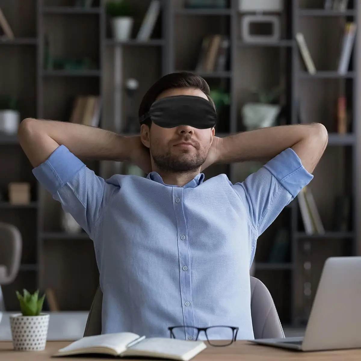 2-Pack Silk Sleep Mask Elastic Blackout Eye Mask Blindfold For Full Night's Sleep Light Blocking Adjustable Strap