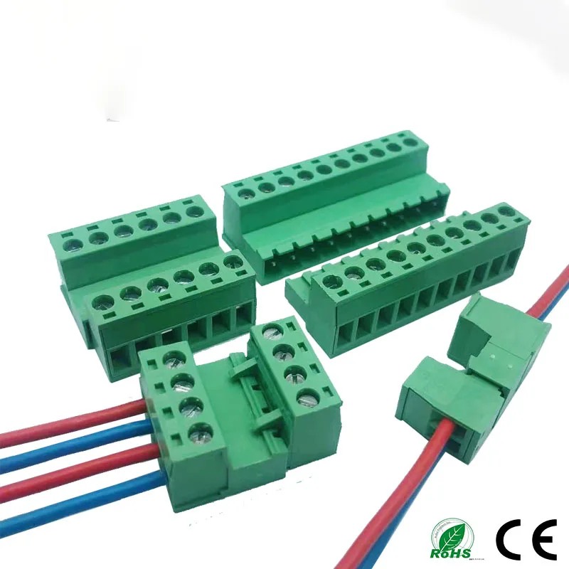 5.08MM Pluggable Terminal Blocks Connector KF2EDGKR 5.08 Butting Style 2/3/4/5/6/7/8 Pin Screw Terminal 1 Sets
