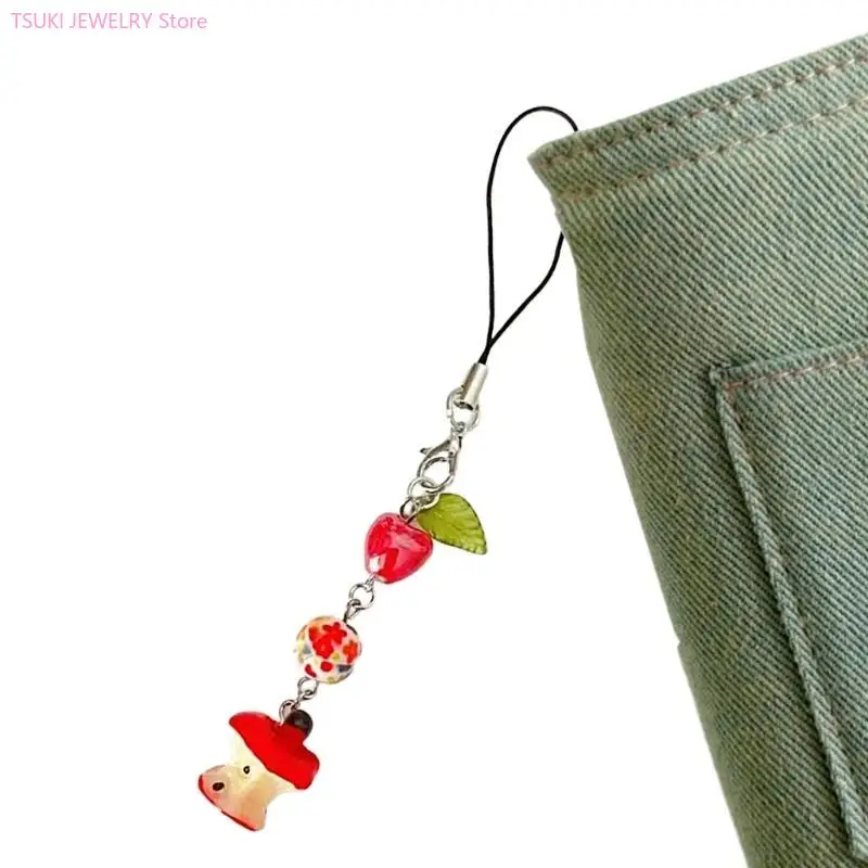 62ke gebissen Obst Perlen Telefon Charme Straps Schlüsselhänge Anhänger Bag Dekoration – Detail 1