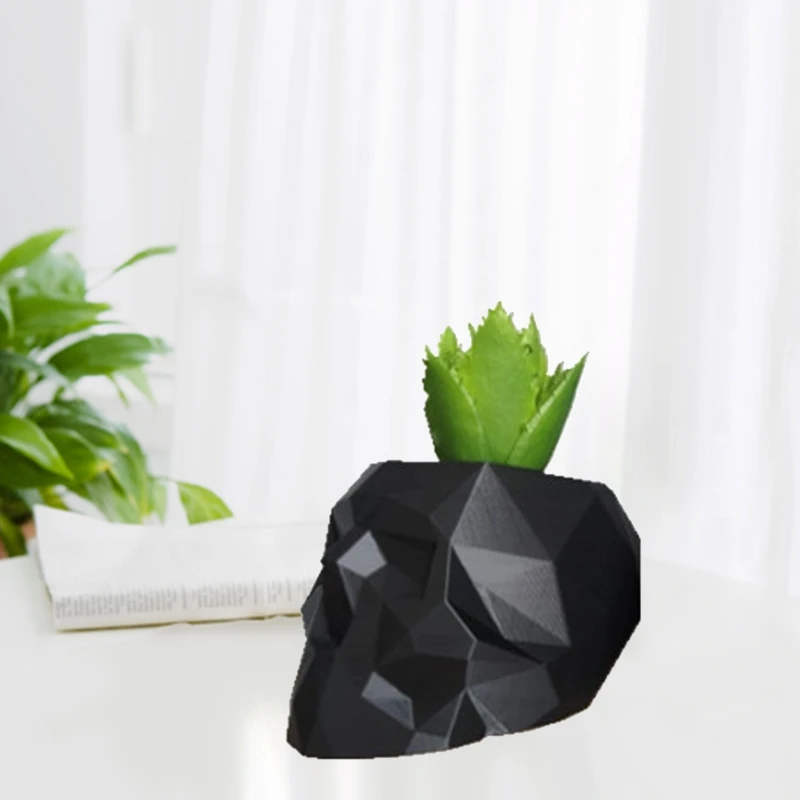 Y4QE Skull Flowerpot Mold 3D Resin Epoxy Mould DIY Craft Soap Molds Home Decor