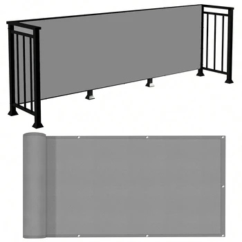 Balcony Sun Shade Cloth, UV Protective Opaque Balcony Cover, Sun Shade Fabric for - Outdoor Patio, Garden Fence, Veranda, Gray 1