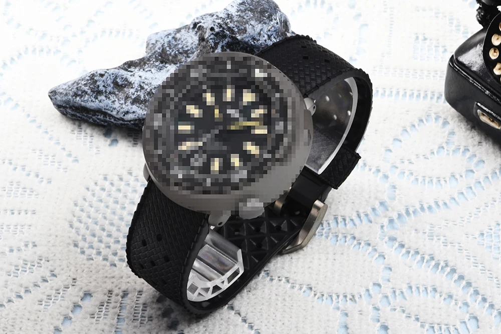 HEIMDALLR Uhrenarmband, Kautschukarmband, 22 mm, mit Titan-Uhrenschnalle, passend für Thunfisch-Uhrengehäuseteile – Detail 5