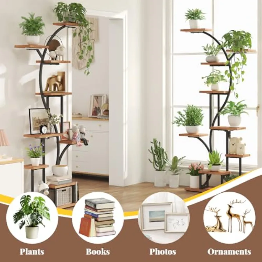 indoor flower pot stand with grow lights - 7 tier multi display