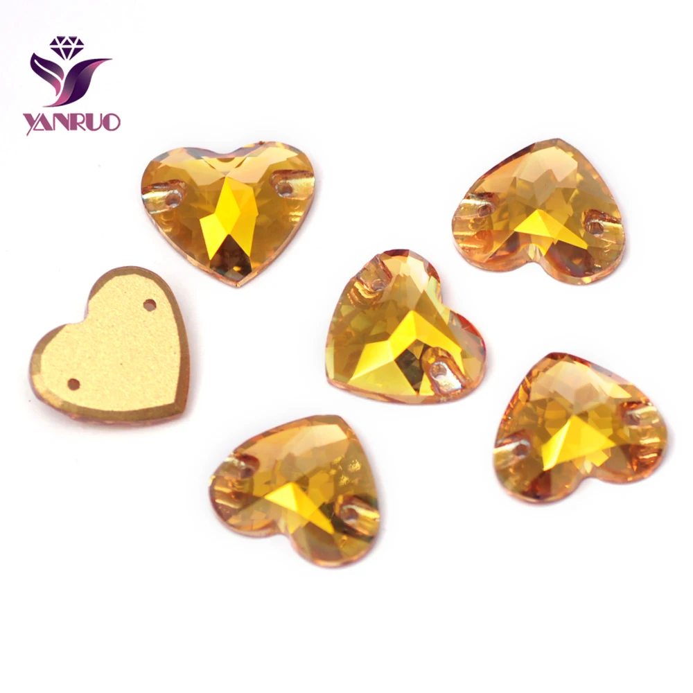 

YANRUO 3259, вышивка в виде сердца, камни, солнечный свет, золотые стразы, стразы, искусственное ремесло, сделай сам, для платьев