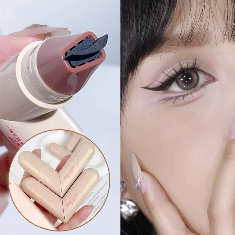 Eyeliner Pen Lazy Integrated Eyeliner Stamp Dual-Head Rotatable Precise Outline Seal Lasting Waterproof Fast Drying Liquid Eye Liner Pen