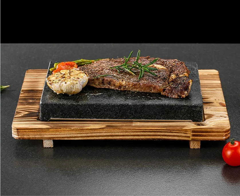 volcanic rock barbecue stone roasting pan steak frying pan western