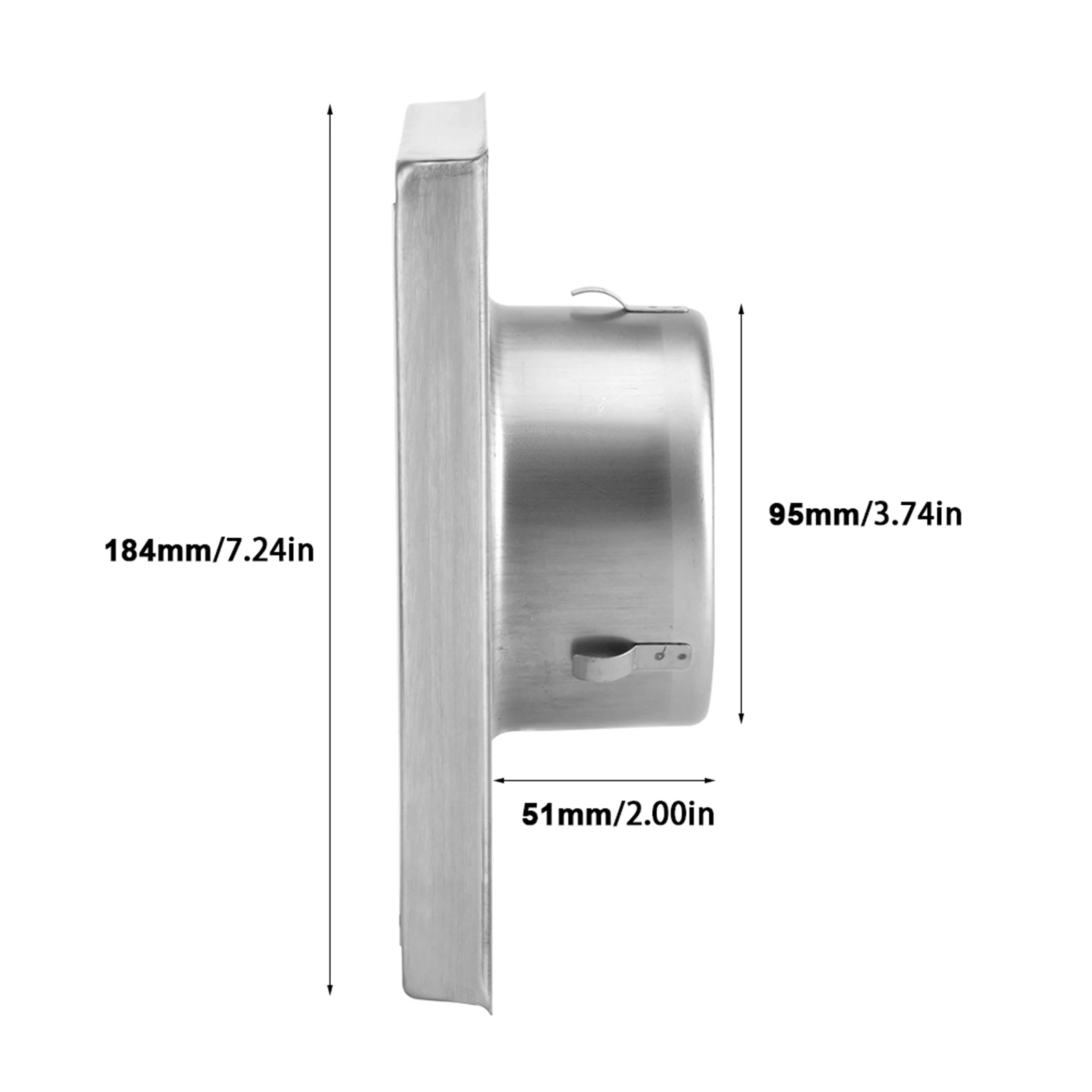 ZK20 95mm Stainless Steel Wall Air Vent Square Tumble Dryer Extractor Fan Outlet