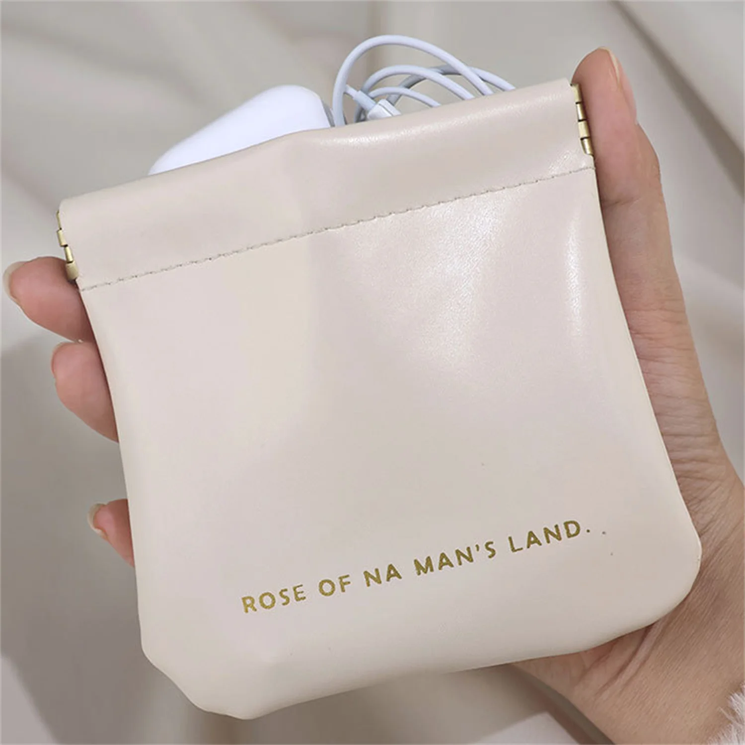 

Fashion Data Cable Storage Bag Coin Bags Casual Portable PU Spring Solid Color Square Coin Purse Sanitary Napkin Storage Bags