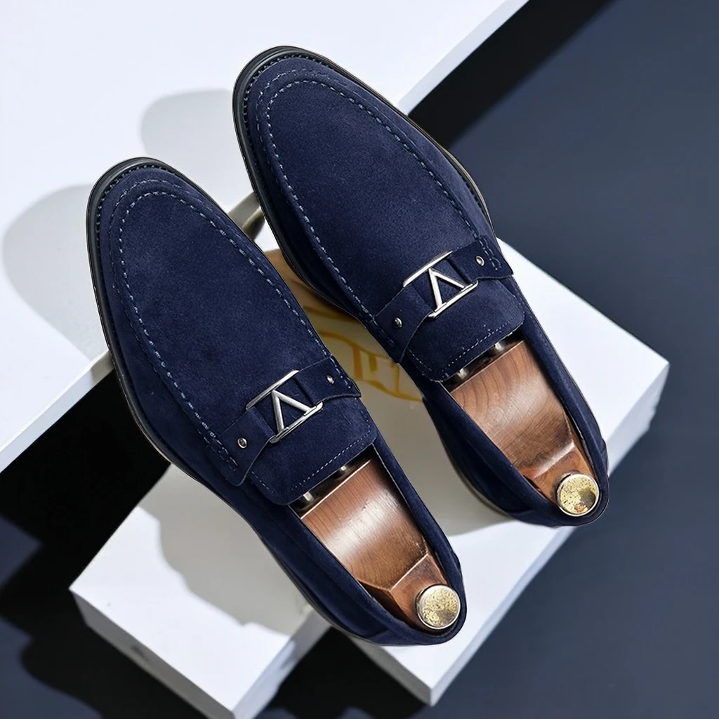 Louis Vuitton Hockenheim Blue Loafers 