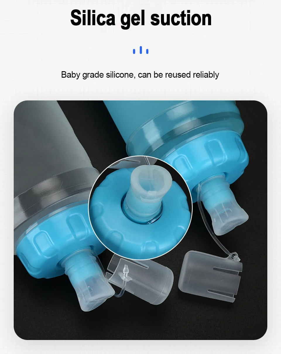 Description Picture 5 of item300ml/400ml/500ml Ultralight Foldable Water Bottle Outdoor Sport Camping Running Hiking Bicycle TPU Soft Flask Water Bag