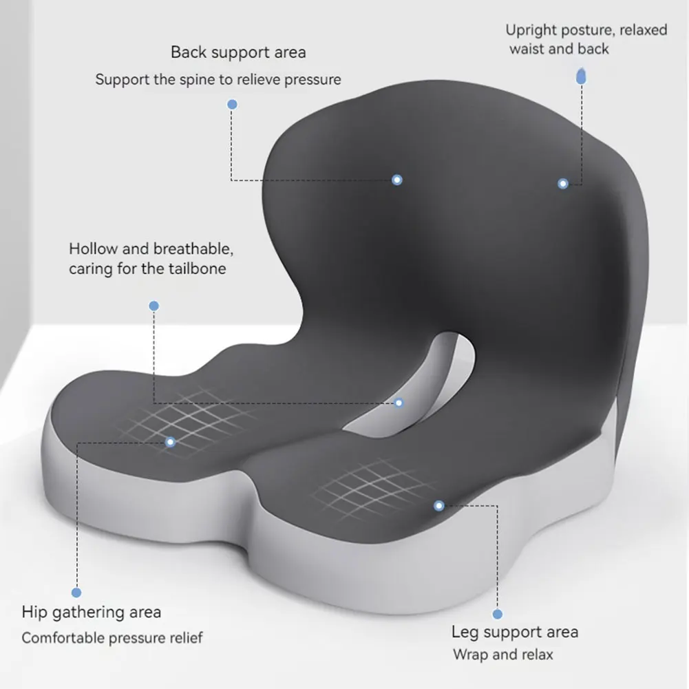 Memory Foam L-Shaped Integrated Seat Cushion with Lumbar Support Car Seat Cushion for Car Truck Desk Gaming Chair