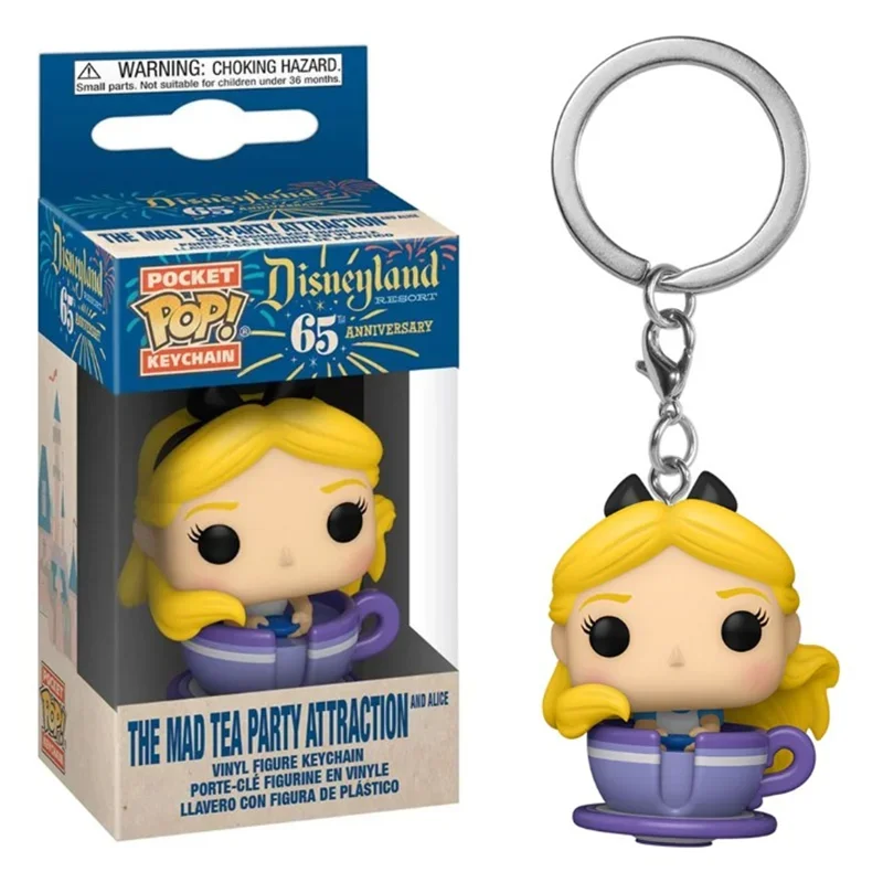 thumbnail image 2 of Novedad FUNKO llavero Disneyland 65 aniversario Alice the Mad Tea figura de acción colección modelo juguetes para niños regalos, 2 of 2
