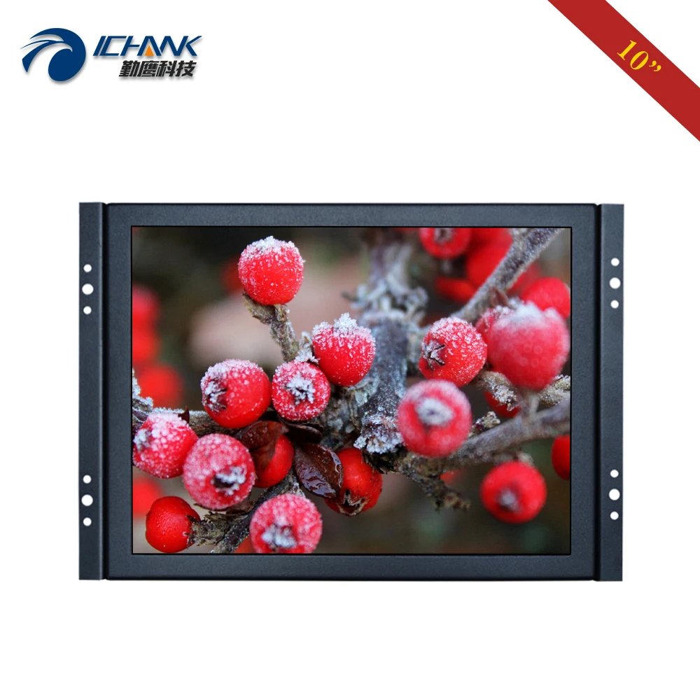 

10" inch 1024x768 IPS LCD Screen AV BNC HDMI-in VGA Embedded Open Frame Wall-mounted Industrial PC Monitor Display ZK100TN-532