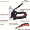 4 in 1 Staple Gun Heavy Duty with Staples Remover, Gloves, Manual Power Adjustment Stapler Gun for Wood Upholstery Carpentry DIY 5