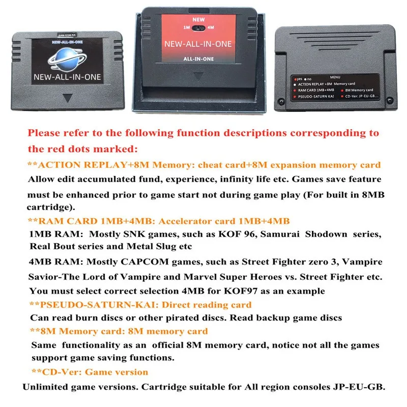 Original ALL IN Sega Pseudo Saturn Cartriage Action replay
