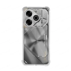 Enhanced Airbags Buffer Full Protection Clear Soft TPU Shockproof Back Case Cover for Pova 4 Pro (Transparent)