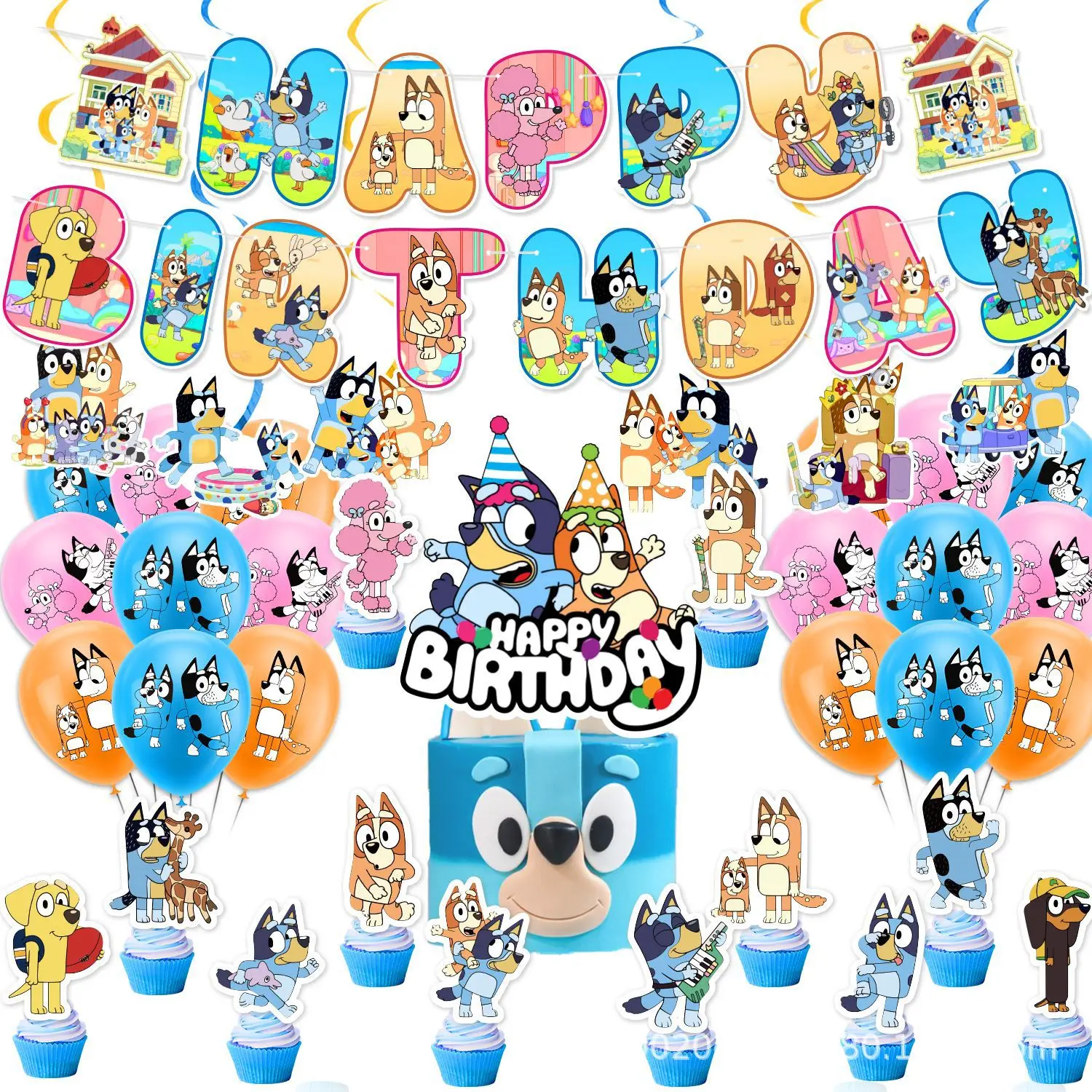 Globos Bluey Y Bingo, Set Para Armar Arco De Globos, Globos