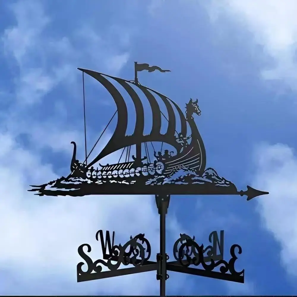 Weather Vane New Sailing Wind Vane Metal Silhouette Decoration Handicraft Decoration Metal Garden Courtyard