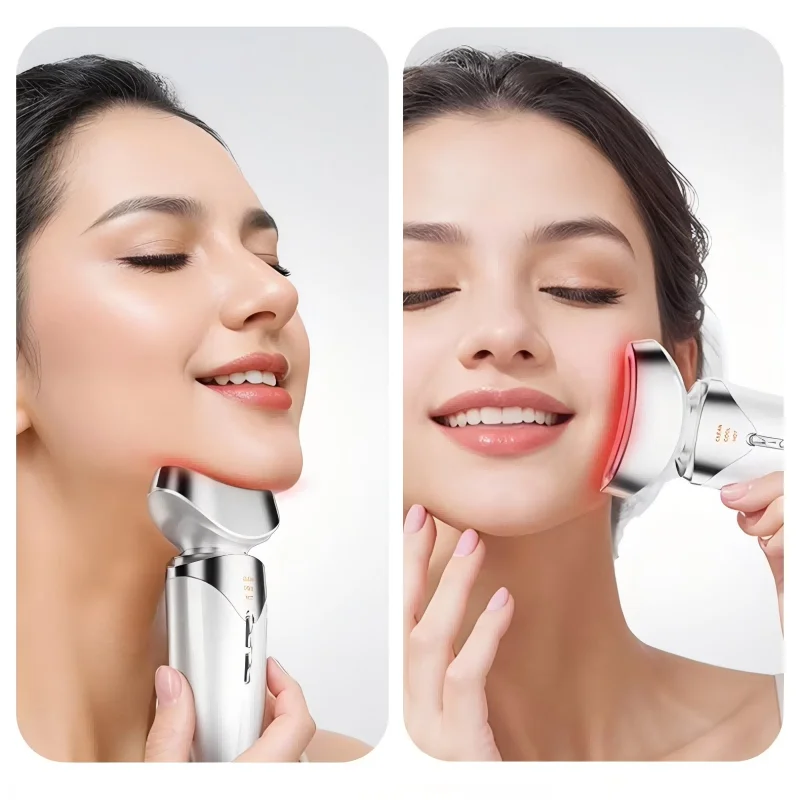 At Home Face Massager 3 In 1 LED Hot Cold Therapy Facial Neck Device For Skin Tightening Anti Wrinkle And Sagging Skin Lifting
