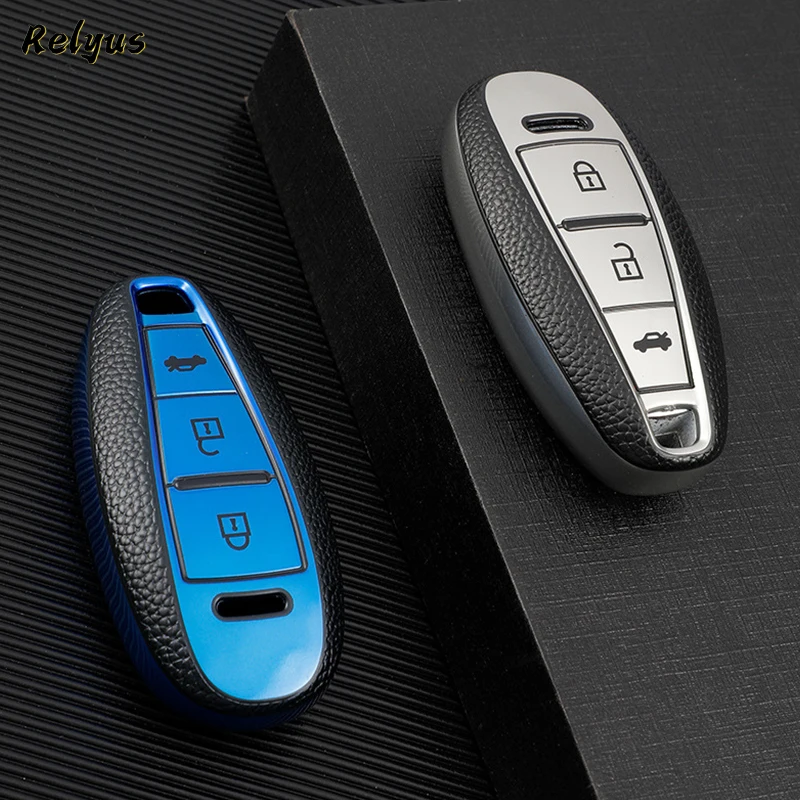 Leather Car Key Case Cover for Suzuki Baleno Ertiga Ciaz Ignis Kizashi
