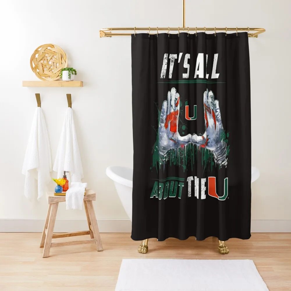 

Miami Hurricanes All About The U T-Shirt - Apparel Shower Curtain Shower For Bathroom Set For The Bathroom Curtain