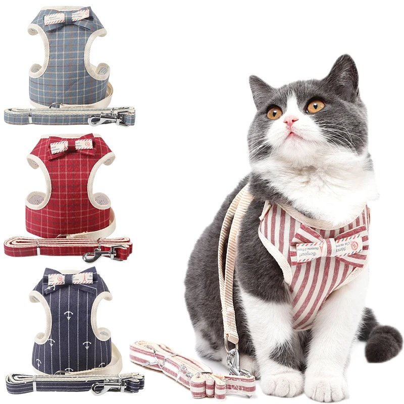 

Cat Harness and Leash Nylon Mesh Adjustable Vest Harnesses Soft Comfortable Kittens Vest for Small Dogs and Cat Pet Supplies