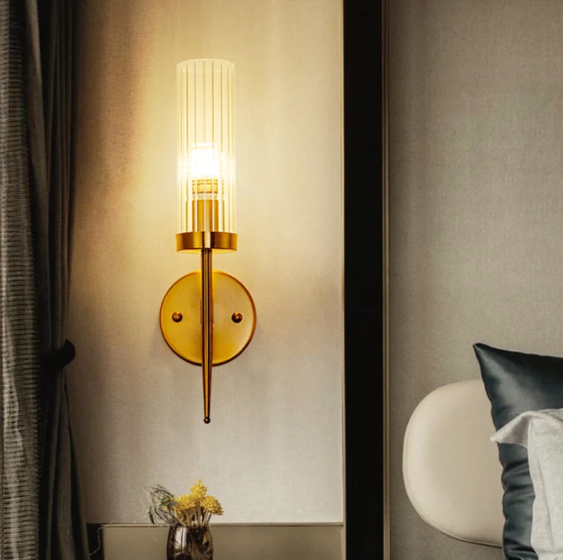 

Nordic wall lamp postmodern minimalist creative crystal living room background wall lamp bedroom staircase bedside lamp
