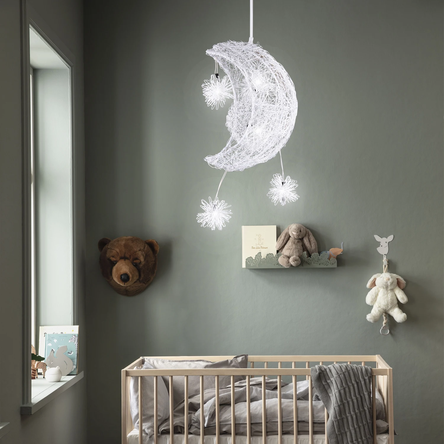 Modern Creative Pendant Light Moon Star Suspension Kids Bedroom Hanging Lamp Christmas Decorations For Home Fixture Lighting LED