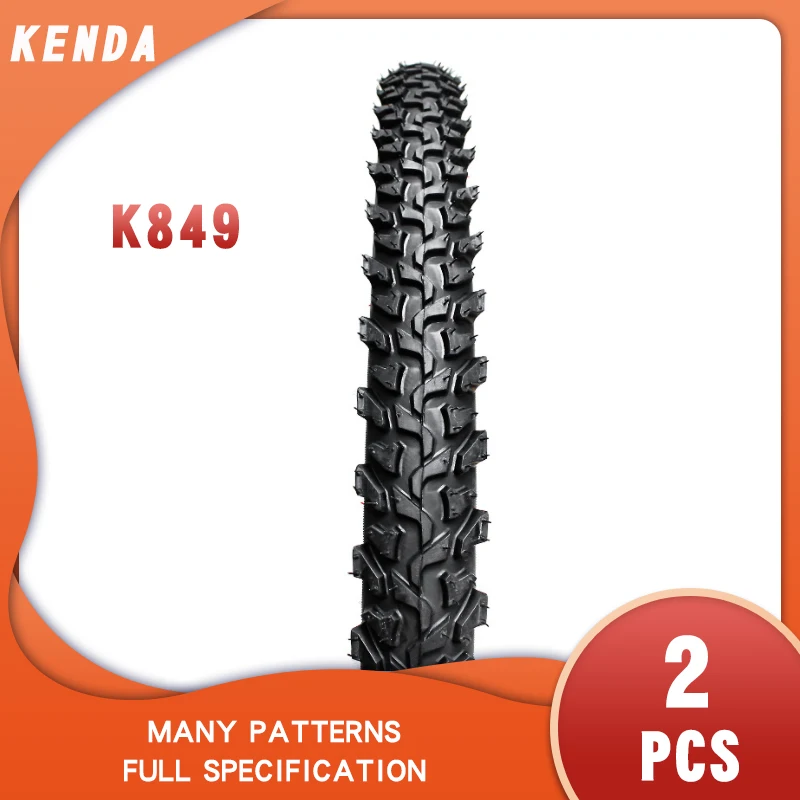 Kenda-Thick Mountain Bike Tire, Black Tire, Red Line, Cross-Country, K849, 24x1.95, 26x1.95, 2.1, 24x1.95, 2Pcs