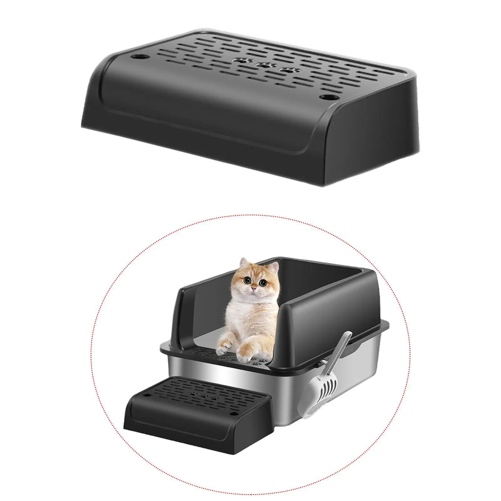 Cat Litter Box Footboard Cat Litter Ramp for Tray Indoor Cats