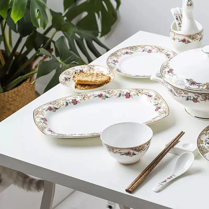 12 inch, bone china dinner plate, ceramic et dishes for party, oval fish dish, porcelain plate chargers, serving board table