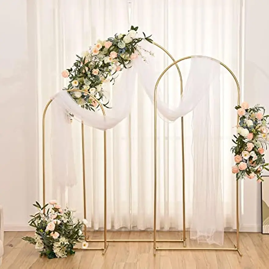 Support Arche Mariage 1.8m Métal Doré - Cadre Arrière-Plan Pour Fêtes | Assemblage Facile, Réutilisable