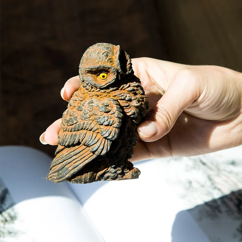 

Imitation Cast Iron Rust Owl Living Room Desktop Mini Small Ornament Handmade Tea Ornaments