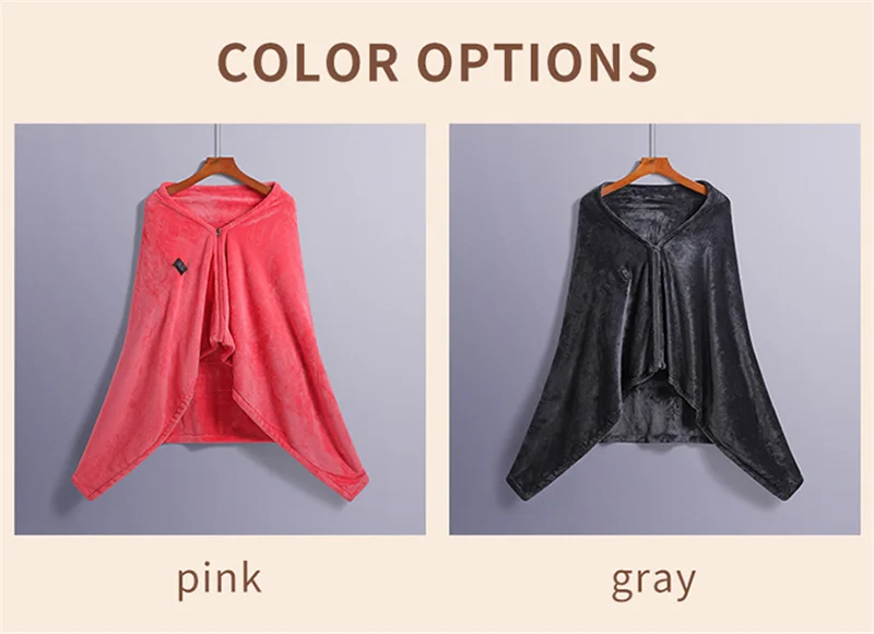 Two different color options of a stylish shawl for winter comfort.