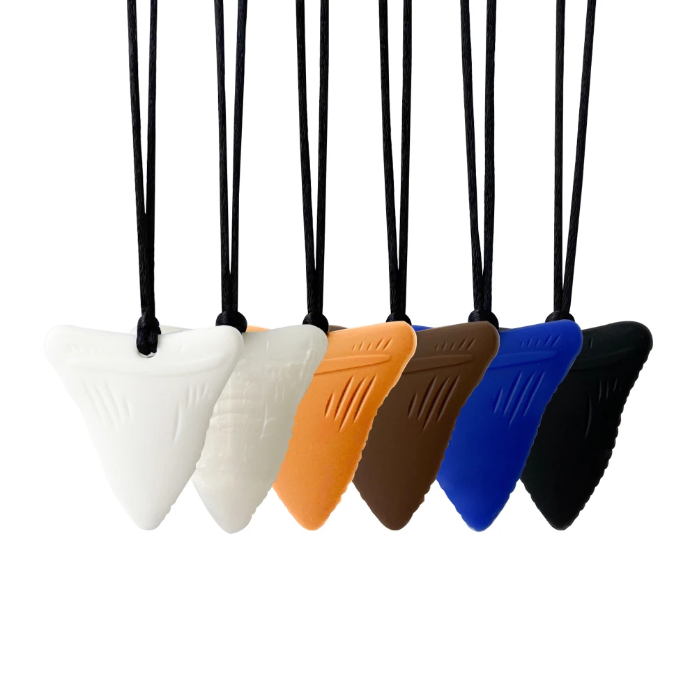 1pcs Baby Silicone Shark chew pendant Children's Teether Necklace baby Teething Toy Pendant for Autistic Chewable gift